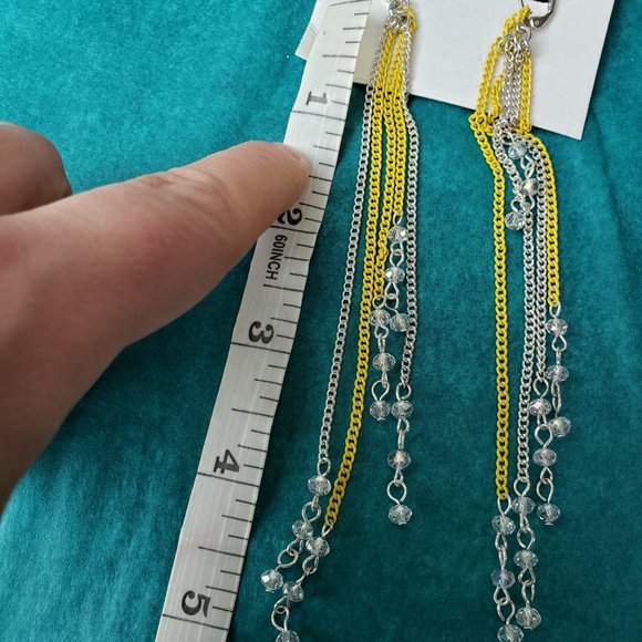 3/10$ Candie's yellow chain statement earrings - Picture 3 of 3